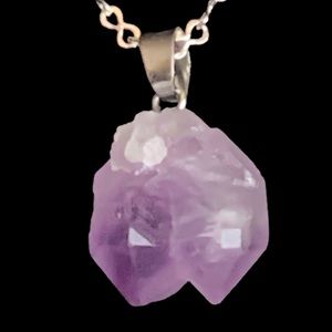 Double Terminated Natural Amethyst Necklace